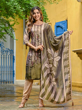 Embroidered Tissue Kurta With Pant & Dupatta